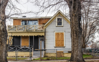 boarded up home