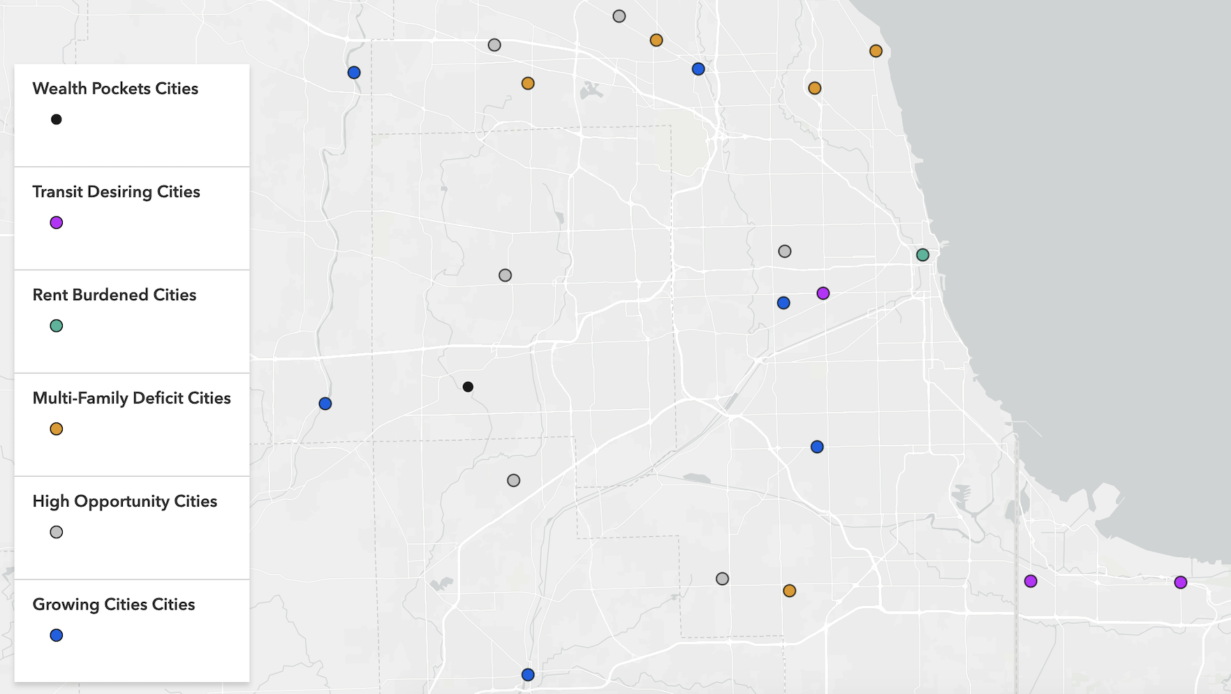 The National League of Cities' classification of urban areas in Chicagoland