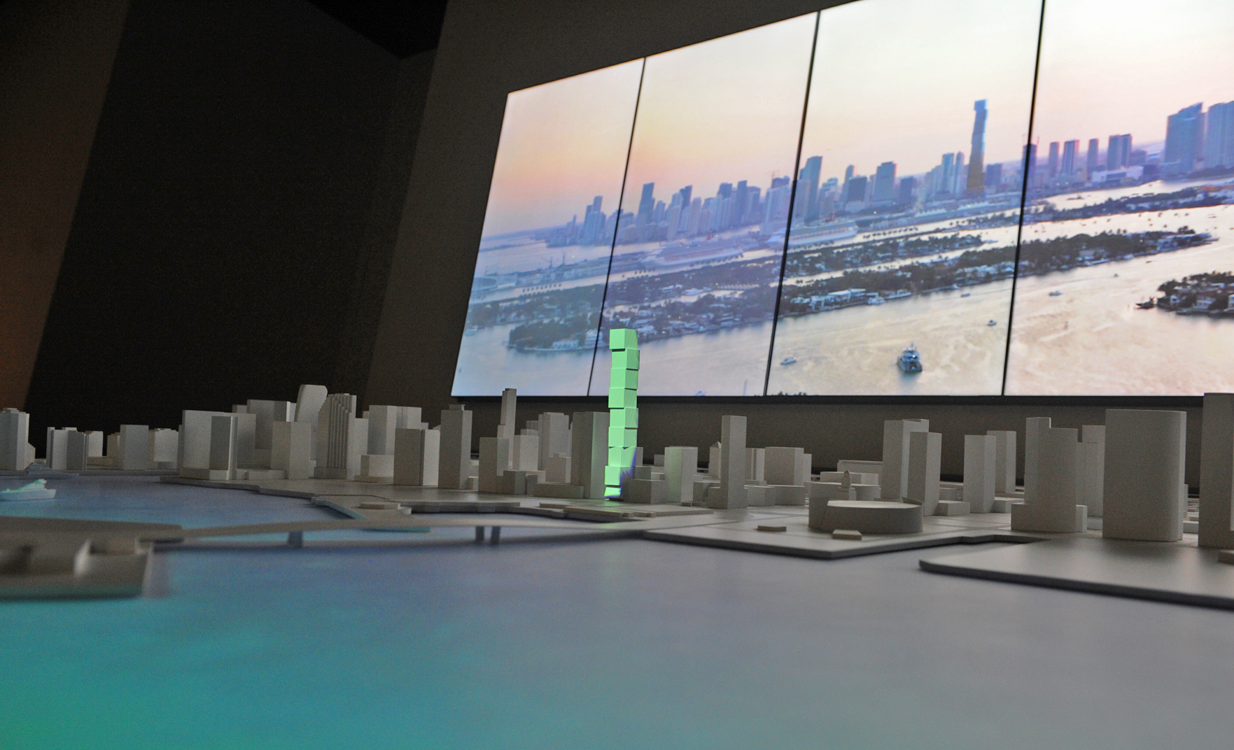 Waldorf Astoria Residences Miami Experiential Sales Center display