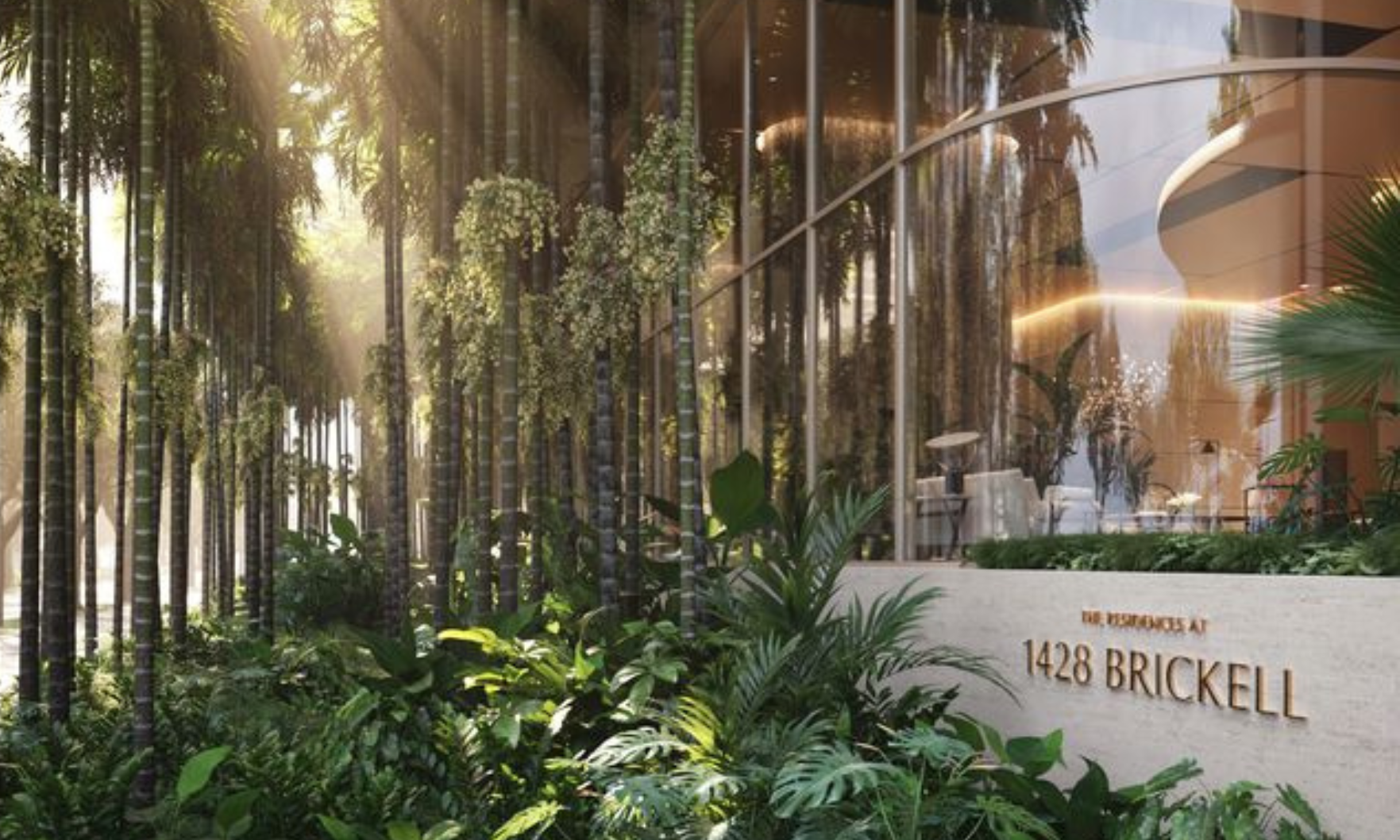 Front garden at the Residenes at 1428 Brickell.