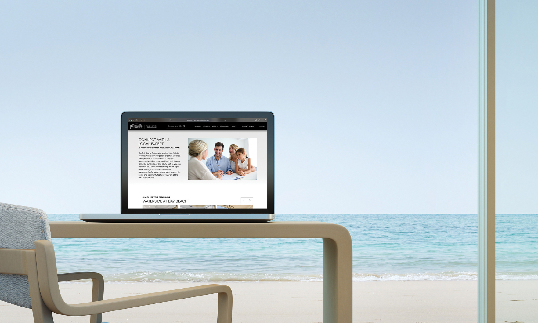 screen capture of John R. Wood Christie’s International Real Estate's new website