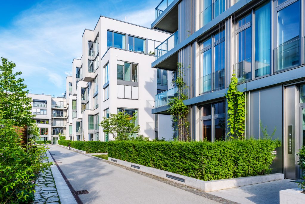 New white apartment houses in Berlin, Germany