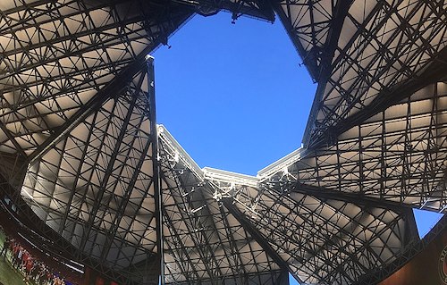 Mercedes-Benz Stadium roof in October 2018