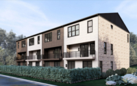 The development will offer condominiums and townhomes priced from $422,000. Courtesy of UnionMain Homes.