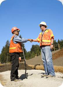 builders shaking hands