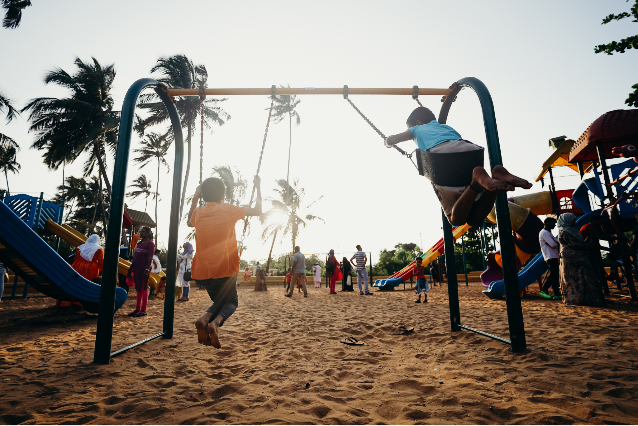 Kids playing playground